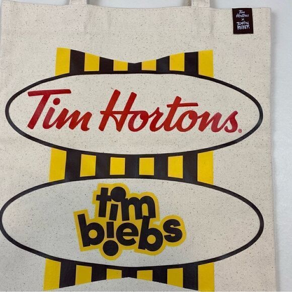 Justin Bieber Tim Biebs canvas Tote bag Tim Hortons NWT Collab Summer - Picture 4 of 5